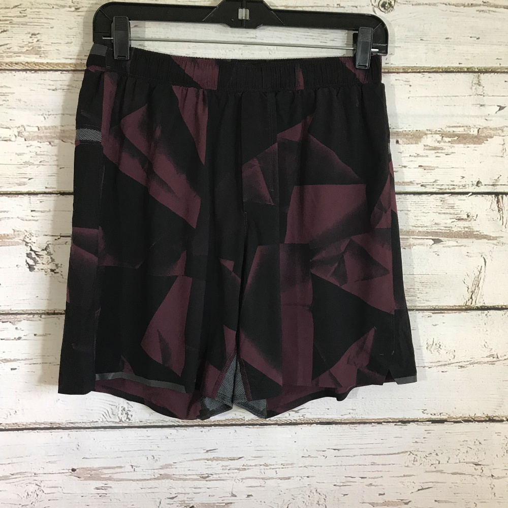 Lululemon Maroon and black Printed Shorts